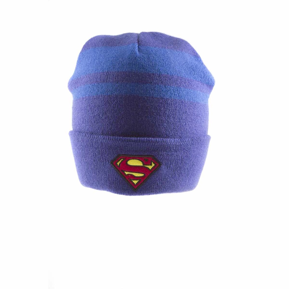 DC Comics Superman - Logo Mütze Beanie - Blau